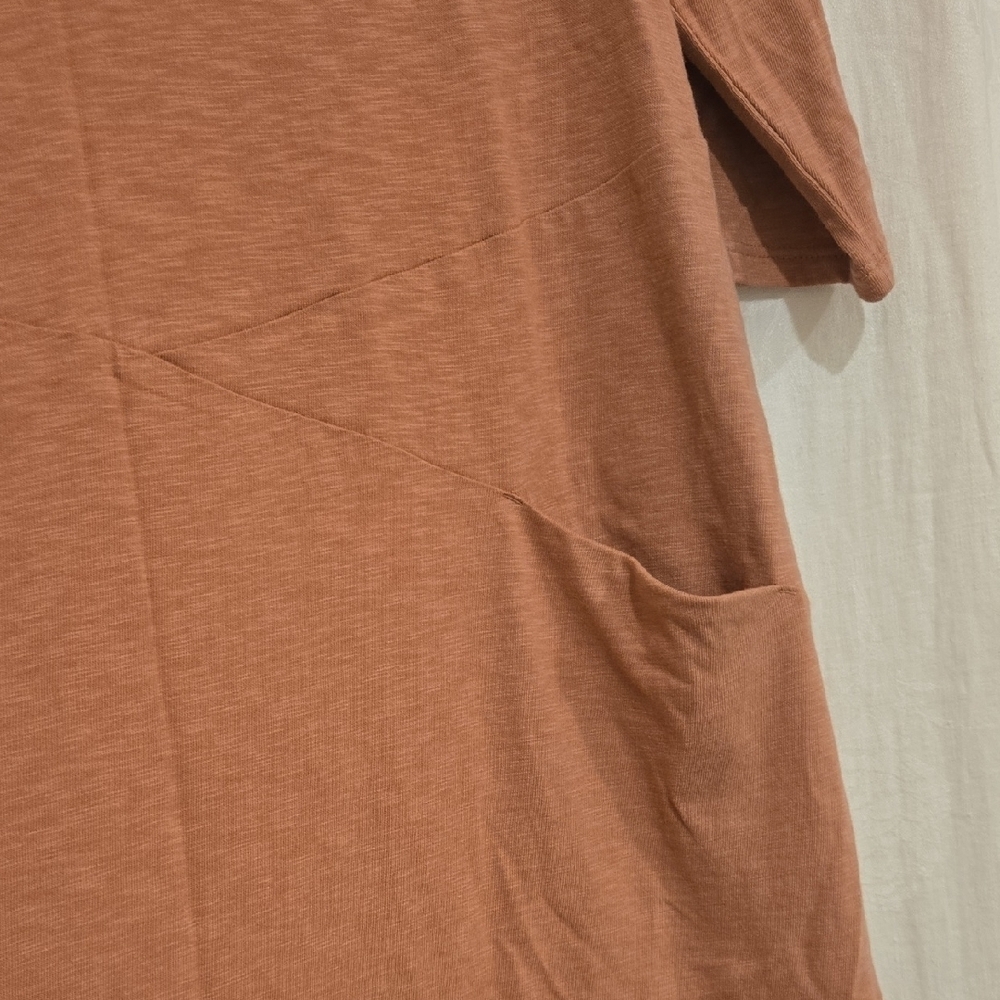 Pure Jill Easy Knit Seamed Dress Terra Cotta Pink Spring Normcore | SP - Picture 4 of 5